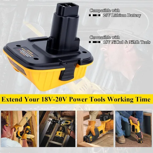 Miniatura 2 de Akkopower DCA1820 Adaptador de 18V a 20V de Reemplazo: Compatible con Herramientas Dewalt 18V XRP - Batería de 20V Max DCB201 DCB203 DCB204 DCB206 a