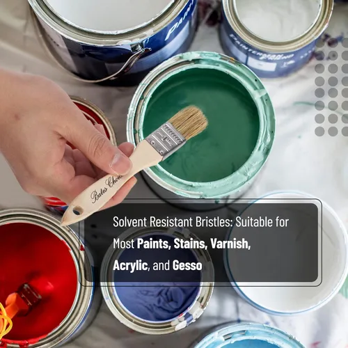 Miniatura 6 de Bates - Pinceles de pintura de cerdas naturales de 1 pulgada, juego de 16 unidades para pintura de astillas, tinte de madera y uso general