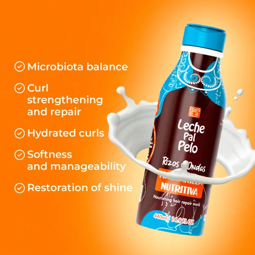 Miniatura 3 de Leche Pal Pelo Rizado y ondulado - Mascarilla nutritiva reparadora del cabello con aloe vera, coco y aceites de aguacate - para cabello dañado