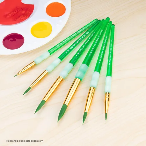 Miniatura 2 de Royal Brush Big Kids Choice Deluxe - Juego de pinceles redondos sintéticos, varios tamaños, verde, juego de 6