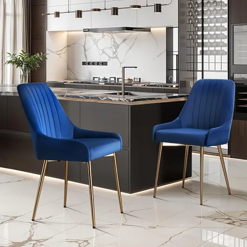 Miniatura 9 de Sillas de comedor de terciopelo, sillas de terciopelo, silla de cocina, silla de comedor, sillas de comedor, silla de comedor, con patas de metal