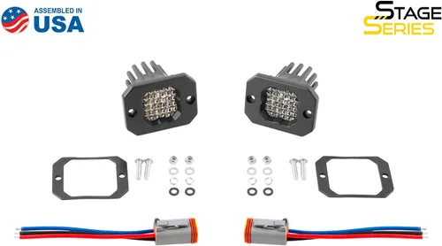 Miniatura 7 de Diode Dynamics SSC1 Sport Cápsula LED Blanca de Montaje Empotrado (par), Flood con Retroiluminación Ámbar