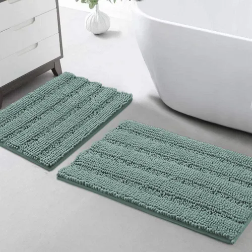 Miniatura 14 de Turquoize Alfombras de Baño de Chenilla Peludas Alfombra de Baño Antideslizante Gruesas Alfombras Peludas para Baño Chenilla Juego de Alfombra