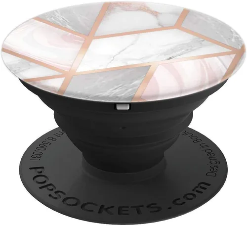Miniatura 4 de PopSockets PopGrip: agarre intercambiable para teléfonos y tabletas PopSockets estándar PopGrip: efecto mármol rosa, blanco y gris