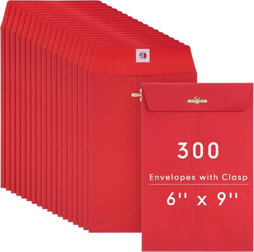 Miniatura 9 de 300 sobres Manilla de 6 x 9 pulgadas, cierre de papel kraft con cierre de cierres para almacenar correo, papel kraft de 28 libras para documentos