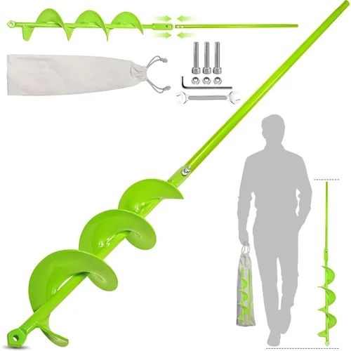 Broca desmontable de 34 x 3 para jardín, broca en espiral para plantar bulbos y plantas en maceta, sin necesidad de agacharse, broca para plantas