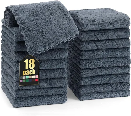 Miniatura 85 de Homaxy - Paquete de 12 trapos de cocina (10 x 10 pulgadas, morado), de terciopelo coral, supersuaves y absorbentes, de secado rápido, paño