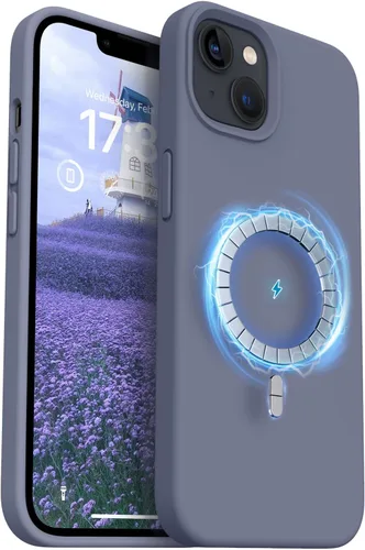 Miniatura 14 de Compatible con iPhone 13, funda de silicona para teléfono con forro de microfibra delgado a prueba de golpes, suave antiarañazos, 6.1 pulgadas