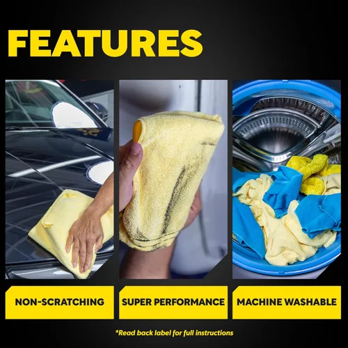 Miniatura 7 de Meguiar's - Toallas de microfibra Supreme Shine, paquete de 3 unidades, color amarillo, X2020