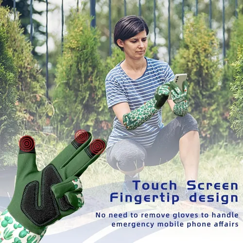 Miniatura 3 de Schwer Guantes de jardinería para mujer, guantes de poda de rosas con protección de antebrazo, transpirables y cómodos, guantes de jardín largos