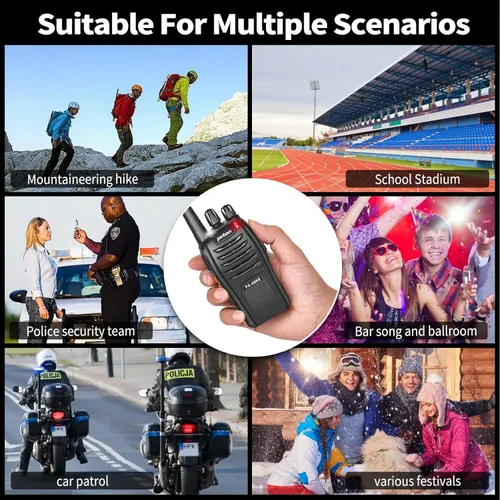 Miniatura 6 de pxton walkie talkies, 666S walkie talkies para adultos de largo alcance recargable con auriculares y batería de iones de litio, radios de 2 vías