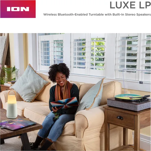 Miniatura 10 de ION Audio Luxe LP - Reproductor de discos de vinilo Bluetooth con altavoces, conversión USB, placa de tamaño completo, parada automática, salida