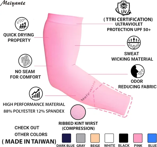 Miniatura 8 de Arm Sleeves for Men Women, 1 Pair UPF 50+ UV Sun Protection Cooling Sleeves, Tattoo Cover for Driving Work Sports