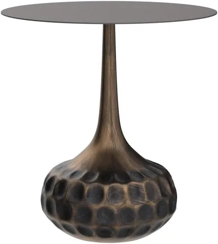 Miniatura 5 de Mesa auxiliar, mesa de centro moderna, mesa decorativa de hierro con pedestal de metal para sala de estar, dormitorio, balcón, oficina