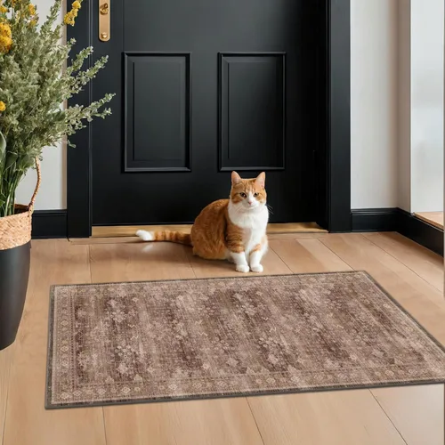 Miniatura 194 de Alfombra Boho Negra para Sala de Estar - Alfombra de Área Lavable de 10x14 Pies, Alfombras de Comedor para Debajo de la Mesa, Alfombra Suave de Pelo
