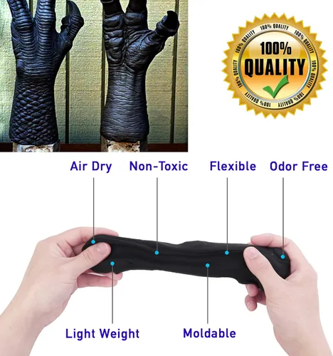 Miniatura 3 de Arcilla de espuma moldeable para cosplay (negro) – Alta densidad y alta calidad para diseños intrincados Se seca al aire a la perfección