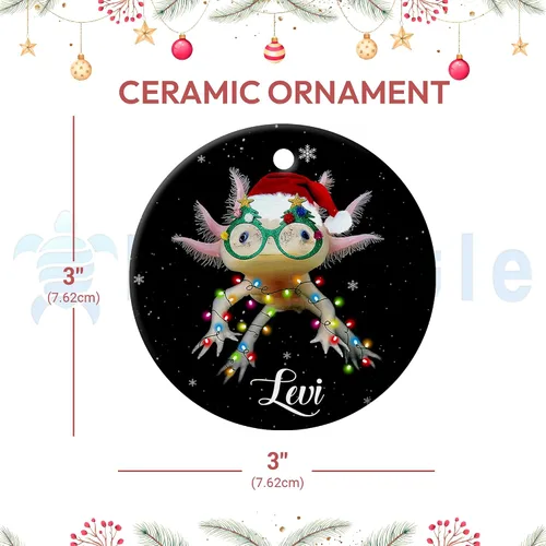 Miniatura 4 de HYTURTLE Adorno de Navidad personalizado de ajolote 2023 – Nombre personalizado para niños/niñas, bonitos adornos de Navidad para niños, adornos