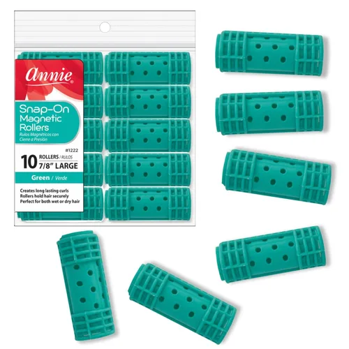 Miniatura 9 de Annie Rodillos magnéticos para el cabello, pequeños de 1/2 pulgada con capucha de bloqueo, sujeción segura, no necesita alfileres, color negro, 14
