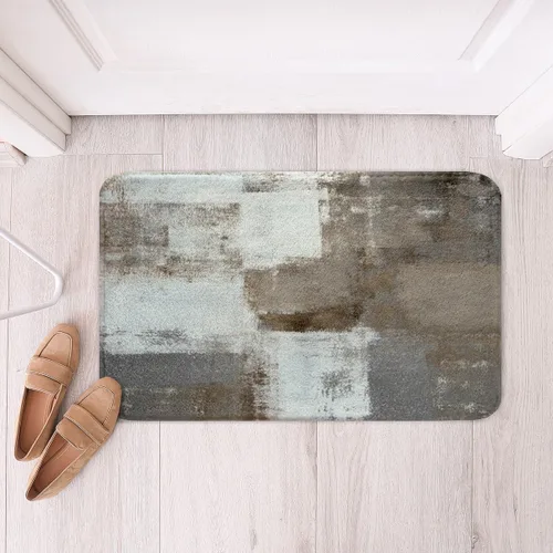Miniatura 20 de Erosebridal Alfombra de baño turquesa de 16 x 24 pulgadas, antideslizante, verde azulado y gris, para niñas y adultos, alfombra de puerta