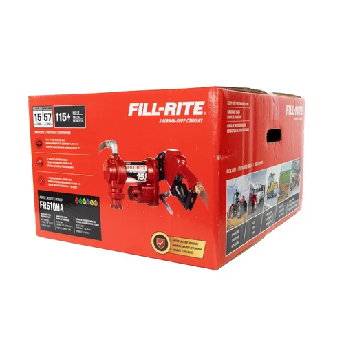 Miniatura 5 de Fill-Rite FR610HA 115V 15 GPM Bomba de transferencia de combustible con manguera de descarga y boquilla automática (rojo) Mezclas de gasolina