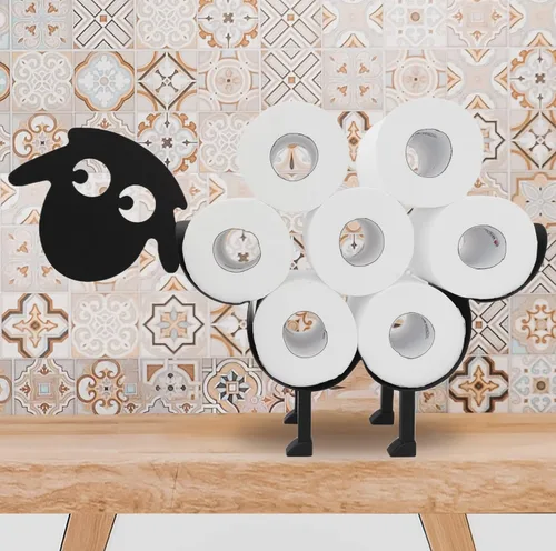Miniatura 20 de Black Antler - Soporte de papel higiénico de metal, organizador de papel higiénico decorativo de metal para baños, capacidad para 8 rollos