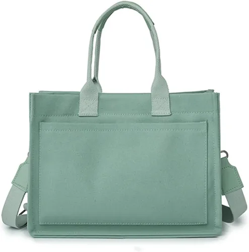 Miniatura 4 de Obosoyo Bolso de lona para mujer, bolso de mano grande de lona para el trabajo, bolso cruzado casual para viajes diarios
