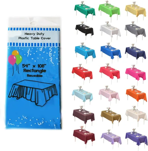 Miniatura 24 de Evershine Caja de 72 manteles de plástico redondos de 84 pulgadas para mesa de plástico de alta resistencia a granel