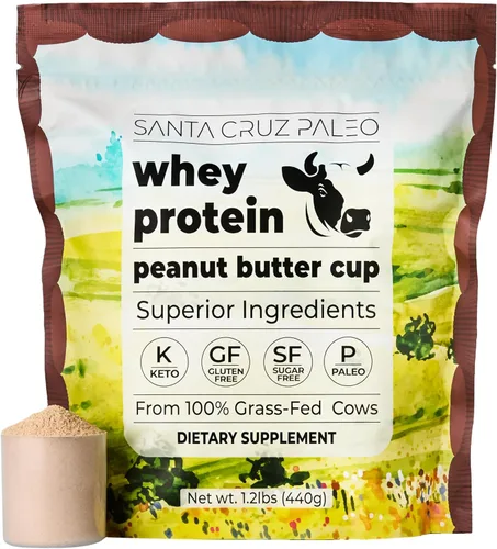 Miniatura 12 de Santa Cruz Paleo Polvo de Proteína de Suero, Sin Sabor, 20 G de Proteína de Suero Aislada Alimentada con Pasto por Porción, Sin Gluten, Apto