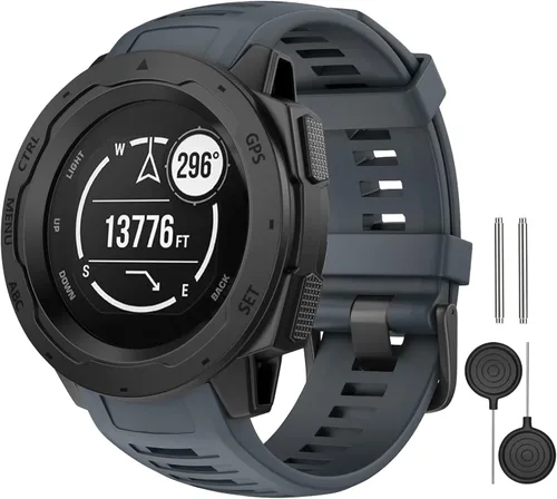 Miniatura 7 de Compatible con Garmin Instinct Band, correa de repuesto de silicona suave para Garmin Instinct 2/Solar/Tactical
