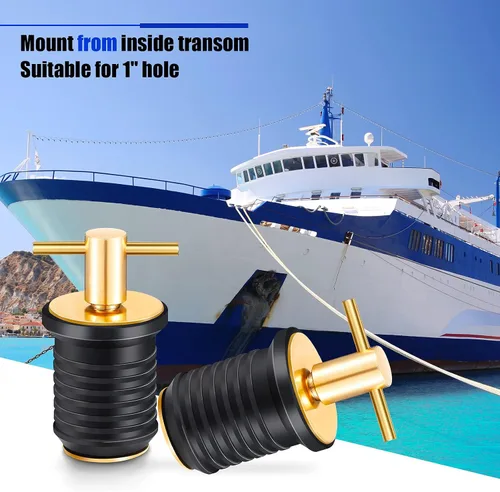 Miniatura 4 de Tapón de drenaje de barco con mango en T, tapón de drenaje de latón para barco marino de 1 pulgada