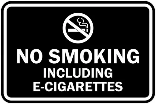 Miniatura 20 de Signs ByLITA Clásico enmarcado no fumar incluyendo cigarrillos electrónicos (oro negro) - mediano Negro Oro