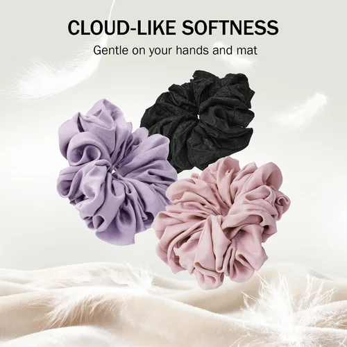 Miniatura 6 de Slim Panda Tapete de yoga Scrunchie, asegura tu tapete con estilo y linda, correa de transporte de tela de terciopelo elástica duradera que se