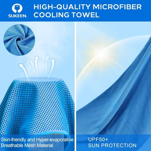 Miniatura 8 de Sukeen Paquete de 8 toallas de enfriamiento (40 x 12 pulgadas), envolturas refrescantes para el cuello, toalla de hielo para climas cálidos, toalla