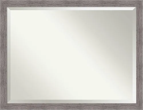 Miniatura 18 de Amanti Art Espejo de baño gris para sobre el fregadero, espejo rectangular gris rústico de corteza de 25 x 21 pulgadas, marco rústico de campo