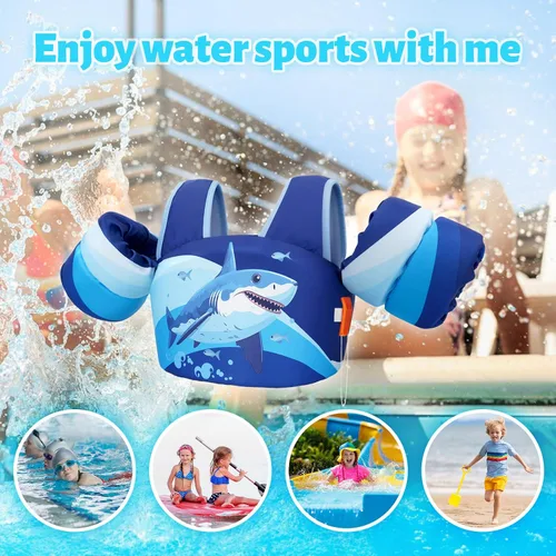 Miniatura 5 de Chaleco de natación para niños pequeños, chaleco salvavidas de 30 a 50 libras, chaleco salvavidas aprobado por la Guardia Costera de Estados Unidos