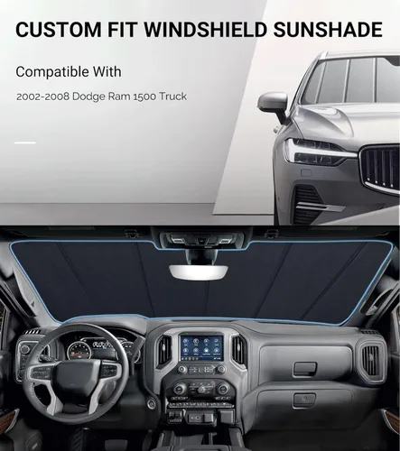 Miniatura 2 de Pigenius Parasol de Parabrisas para Dodge Ram 1500 2002-2008 Protección Solar para Ventana Delantera - Salvaguarda