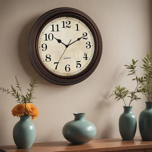 Miniatura 3 de Reloj de pared, relojes de 12 pulgadas, silenciosos, sin tictac, funcionan con pilas, decorativos para sala de estar, dormitorios, cocina (bronce)