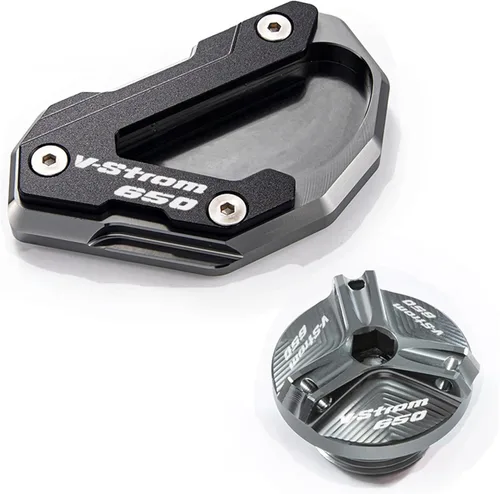 Miniatura 11 de Soporte de extensión lateral Soporte de extensión y tapa de llenado de aceite para Suzuki DL650 V-Strom 650 XT 650XT Vstrom650 (Color A Negro)