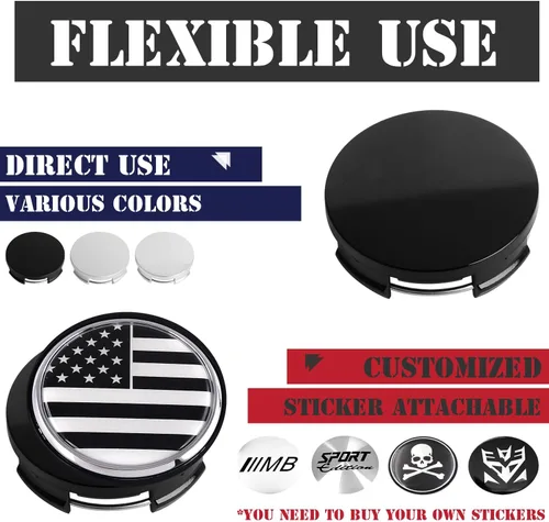 Miniatura 5 de KitsPro - Tapones centrales de 2.5 pulgadas (63 mm) para ruedas, paquete de 4
