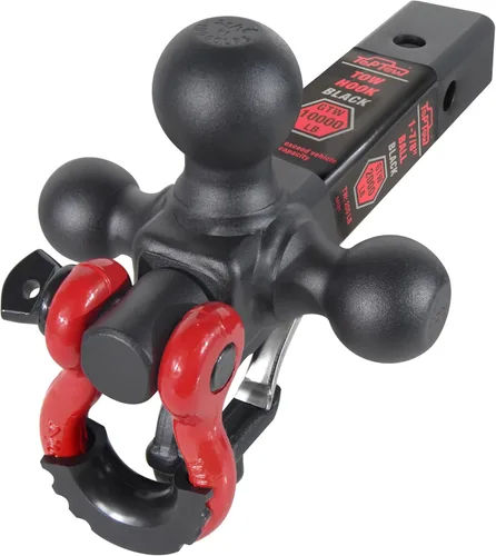 TOPTOW Enganche de remolque de tres bolas con bolas de enganche triple negro mate de 1-7/8 pulgadas, 2 pulgadas, 2-5/16 pulgadas, multiajuste para