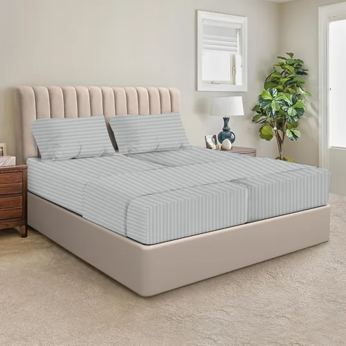 Miniatura 42 de SGI bedding Juego de sábanas King de 36 pulgadas, 100 % algodón egipcio, sábanas ajustables de 600 hilos, juego de sábanas ajustables de 4 piezas