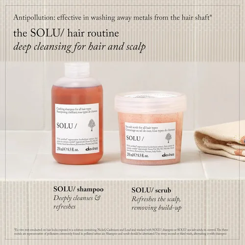 Miniatura 8 de Davines SOLU/Shampoo, Clarifying Cleanser for All Hair Types - Removes Product Build-Up, Residue & Pollutants - Deep Cleaning Formula with Buckwheat