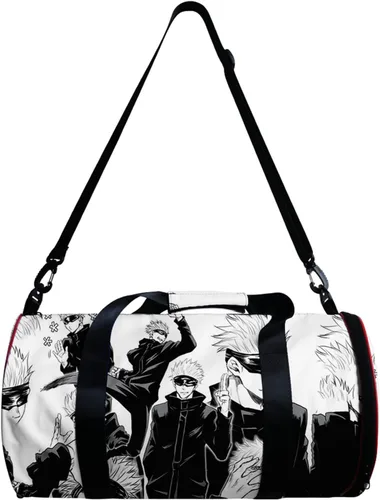 HANDAFA Anime Jujutsu Gym Bag Manga Cosplay Sport Bolsa de lona con compartimento para zapatos, Gojo BW