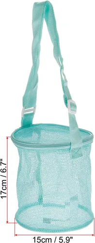 Miniatura 2 de PATIKIL Bolsas de playa de malla, mochila de arena, conchas, aperitivos, coleccionar, bolsas de asas con cremallera para viajes, Verde