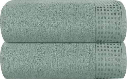 Miniatura 76 de GLAMBURG Juego de 2 toallas de baño de gran tamaño 100% algodón, 28 x 55 pulgadas, ultra suaves, altamente absorbentes, compactas, de secado rápido