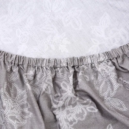 Miniatura 5 de FADFAY Juego de sábanas bajeras de tamaño individual color gris con estampado floral blanco con bolsillo profundo, súper suaves, de fácil cuidado