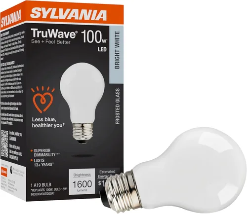 Miniatura 13 de LEDVANCE Sylvania - Bombilla LED TruWave Natural Series A19, equivalente a 75 W, eficiente 11 W, 1100 lúmenes, base media, regulable, esmerilada