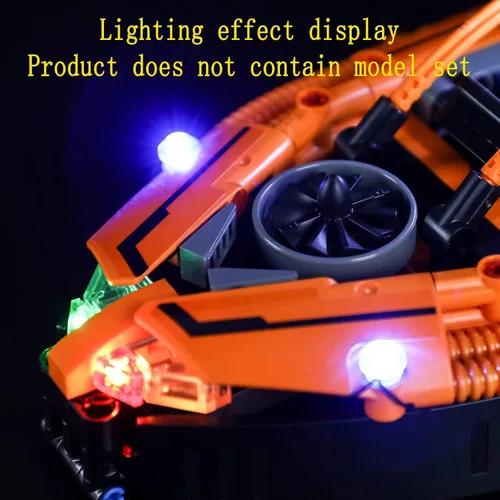 Miniatura 8 de GEAMENT Kit de luz LED compatible con Lego Rescue Hovercraft - Juego de iluminación para modelo de construcción Technic 42120