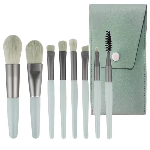 Miniatura 8 de Juego de 8 brochas de maquillaje, mini brochas de maquillaje, brochas de maquillaje, mezcla de rubor, corrector de sombra de ojos, delineador