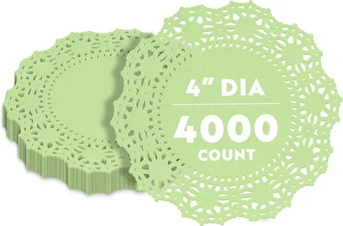 Miniatura 32 de Restaurantware Pastry Tek Blondas de Encaje de 4 x 4 Pulgadas 100 Vajilla Decorativa - Blondas de Mesa Desechables Redondas de Papel Negro